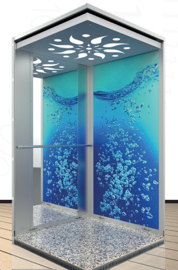 Decorative elevator cabins