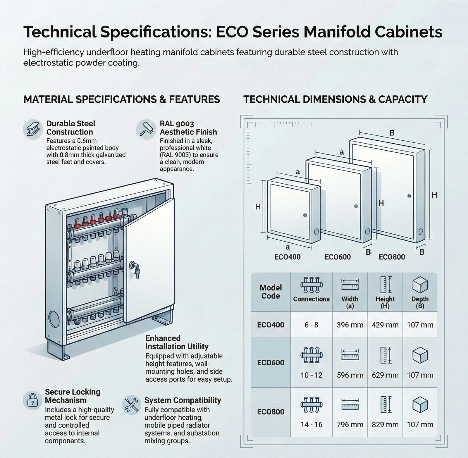 Manifold Cabinets 3 eko series manifold cabinets specifications