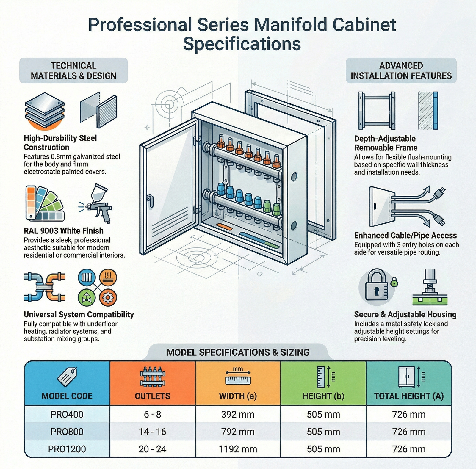 Manifold Cabinets 4 pro series manifold cabinets specifications