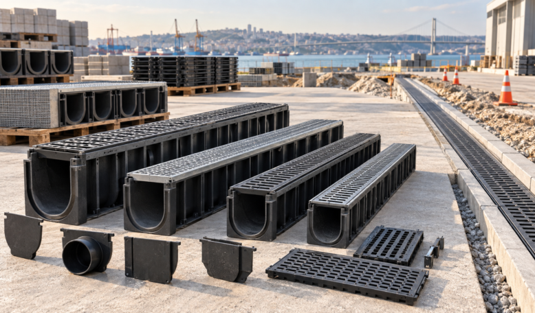 Modular polymer drainage channel systems